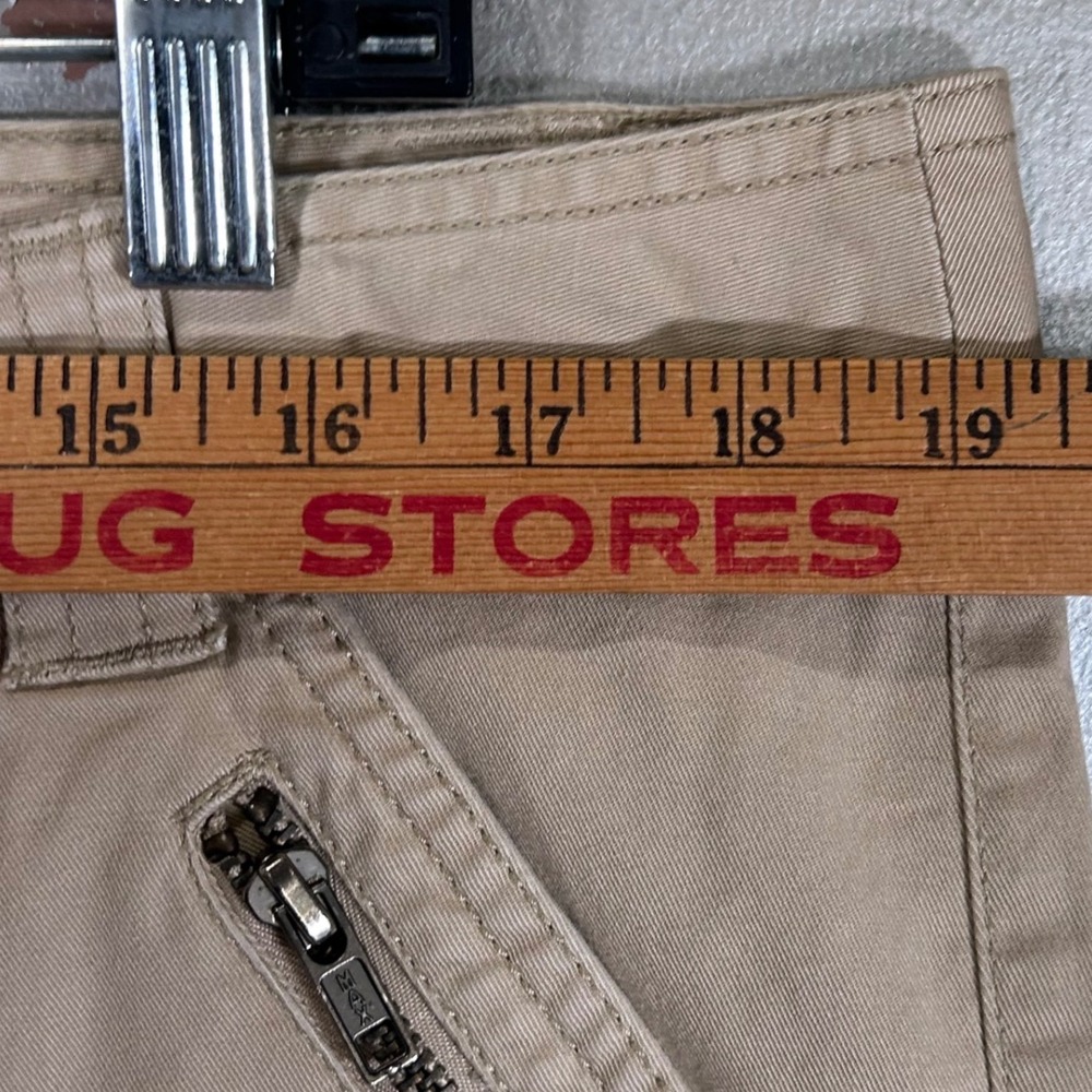 Mossimo Supply Co Womens Khaki Tan Straight Leg Cargo Pants Size 17 Zip Pockets - Picture 5 of 10